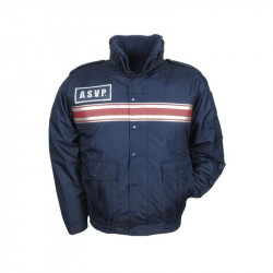 BLOUSON TOUT TEMPS MARINE BANDES BORDEAUX ASVP