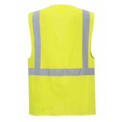 GILET HAUTE VISIBILITE CLASSE II ZIPPE + POCHE TEL