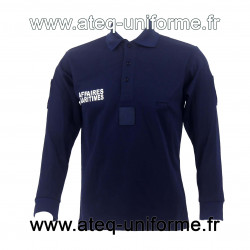 POLO ML BLEU MARINE 1 FACE COTON / 1 FACE POLY AFFAIRE MARITIME