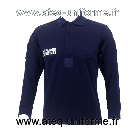 POLO ML BLEU MARINE 1 FACE COTON / 1 FACE POLY AFFAIRE MARITIME
