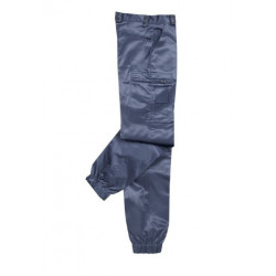 PANTALON SATINÉ MARINE UNI