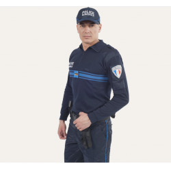 Chemise F1 marine brodée Police municipale