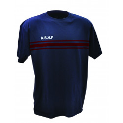 TEE SHIRT MC MARINE BANDES BORDEAUX A.S.V.P. 