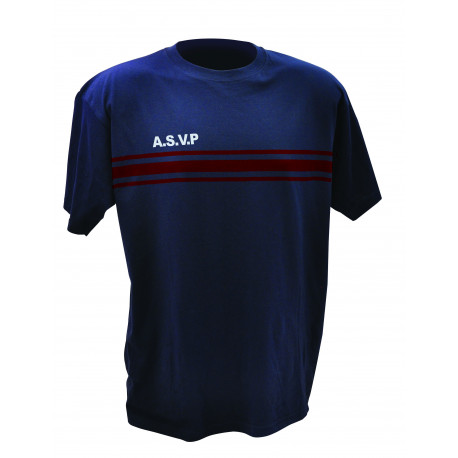 TEE SHIRT MC MARINE BANDES BORDEAUX A.S.V.P. 