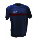 TEE SHIRT MC MARINE BANDES BORDEAUX A.S.V.P. 