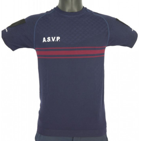 Tee-shirt ASVP AIRFLOW MC bandes bordeaux