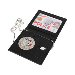 Porte-cartes avec emplacements grade et médaille (avec chaine)