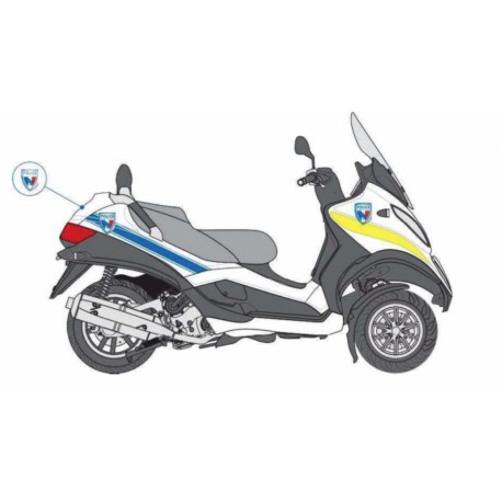 2 bandes latérales bleues 100 x 7 moto
