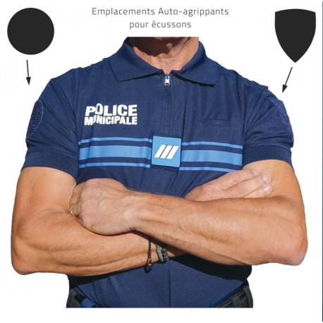 Polo Police Municipale Sport zip Manches courtes