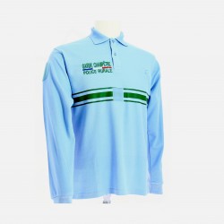Polo allégé bleu ciel M.longues flockage POLICE RURALE + GRADE POITRINE