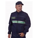 BLOUSON SOFTSHELL MARINE BANDES VERTES GC/ PR