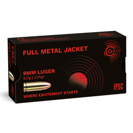 9 mm Luger 8.0g/124 gr FULL METAL JACKET