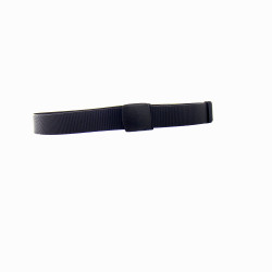 Ceinture Toile NOIR + RETRO 30 mm Réglable Metal free