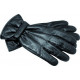 GANTS CUIR NOIR DOUBLES 