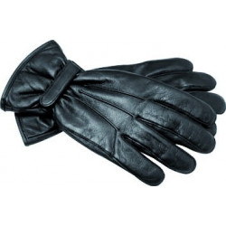 GANTS CUIR NOIR DOUBLES 