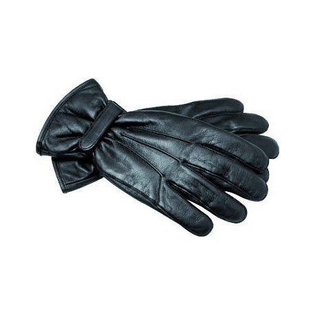 GANTS CUIR NOIR DOUBLES 